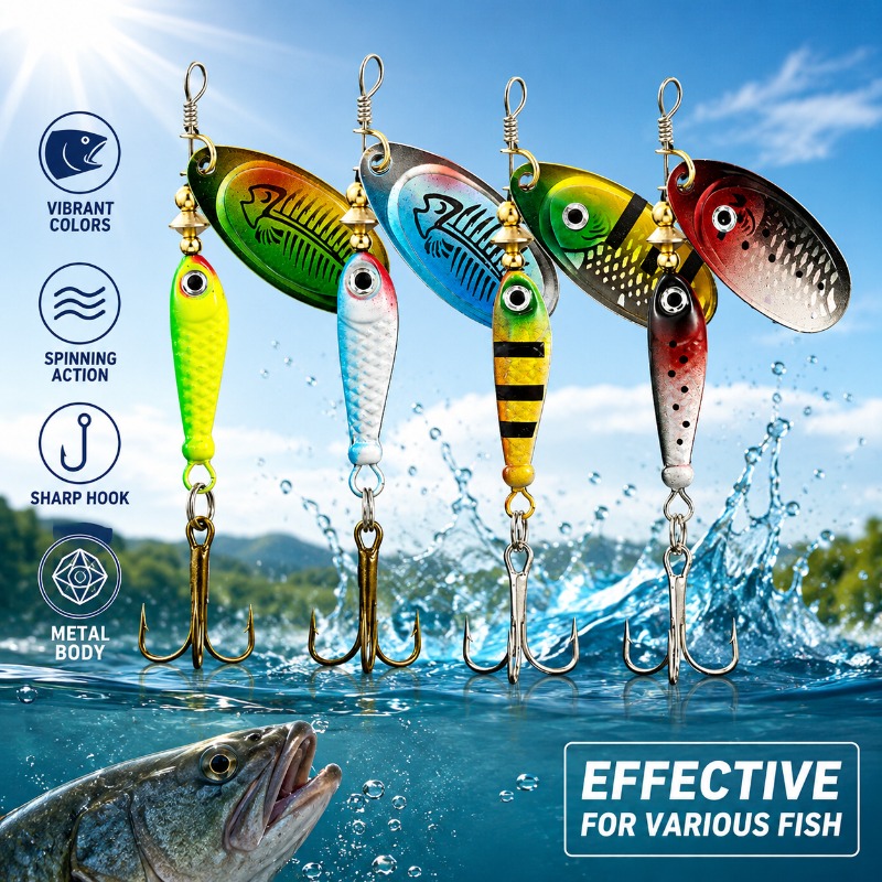 Fishing Lure Blade Bait - Balıkçılık Spinner Yemi Metal Döner Bıçaklı