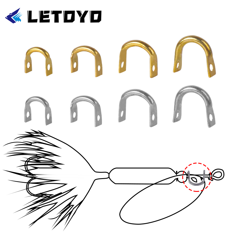 Fishing Lure Spinnerbait - LETOYO 100 adet katlanmış Clevises u-şekilli