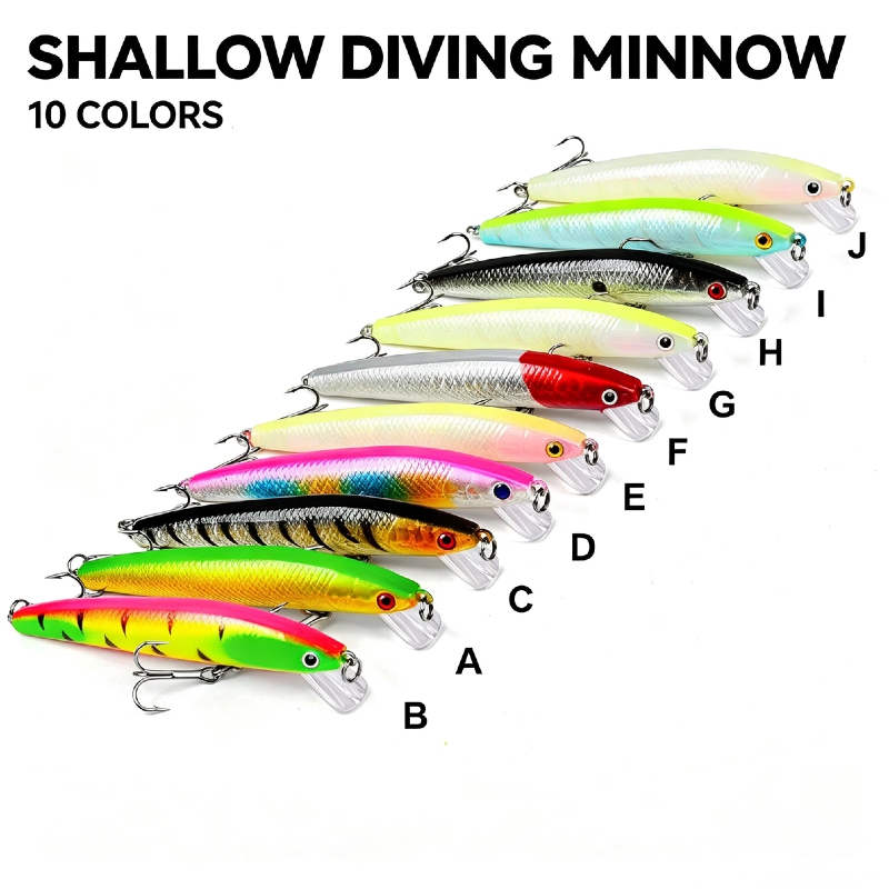 Fishing Lure Jerkbait - 10 adet/takım 3D Kristal Minnow 95mm