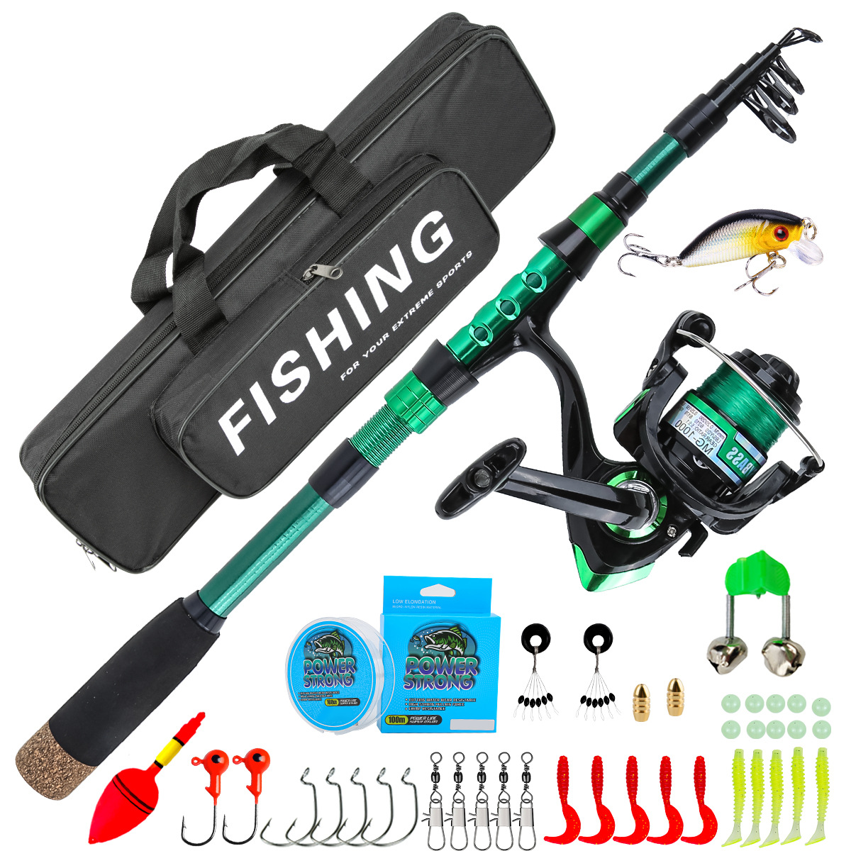 Fishing Lure Box - 1.8 Metre Yeşil Karbon Fiber Teleskopik