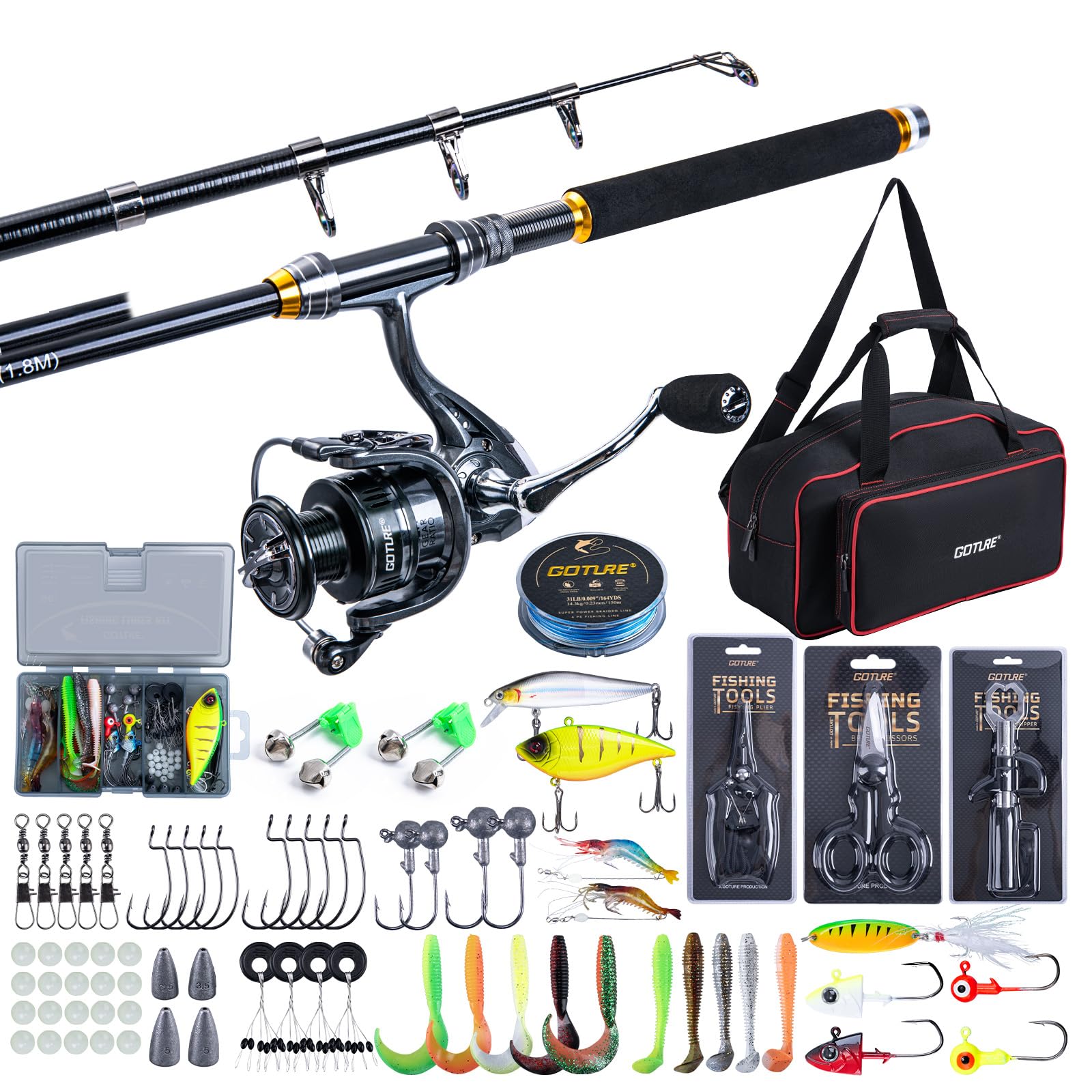 Fishing Lure Kit - Goture Teleskopik Olta ve Makara Setleri